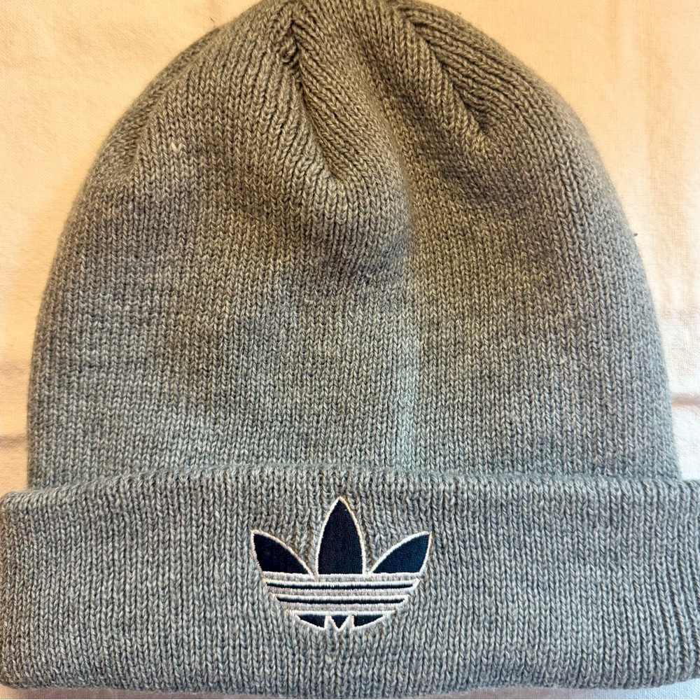 Adidas Trefoil Logo Gray Knit Beanie
